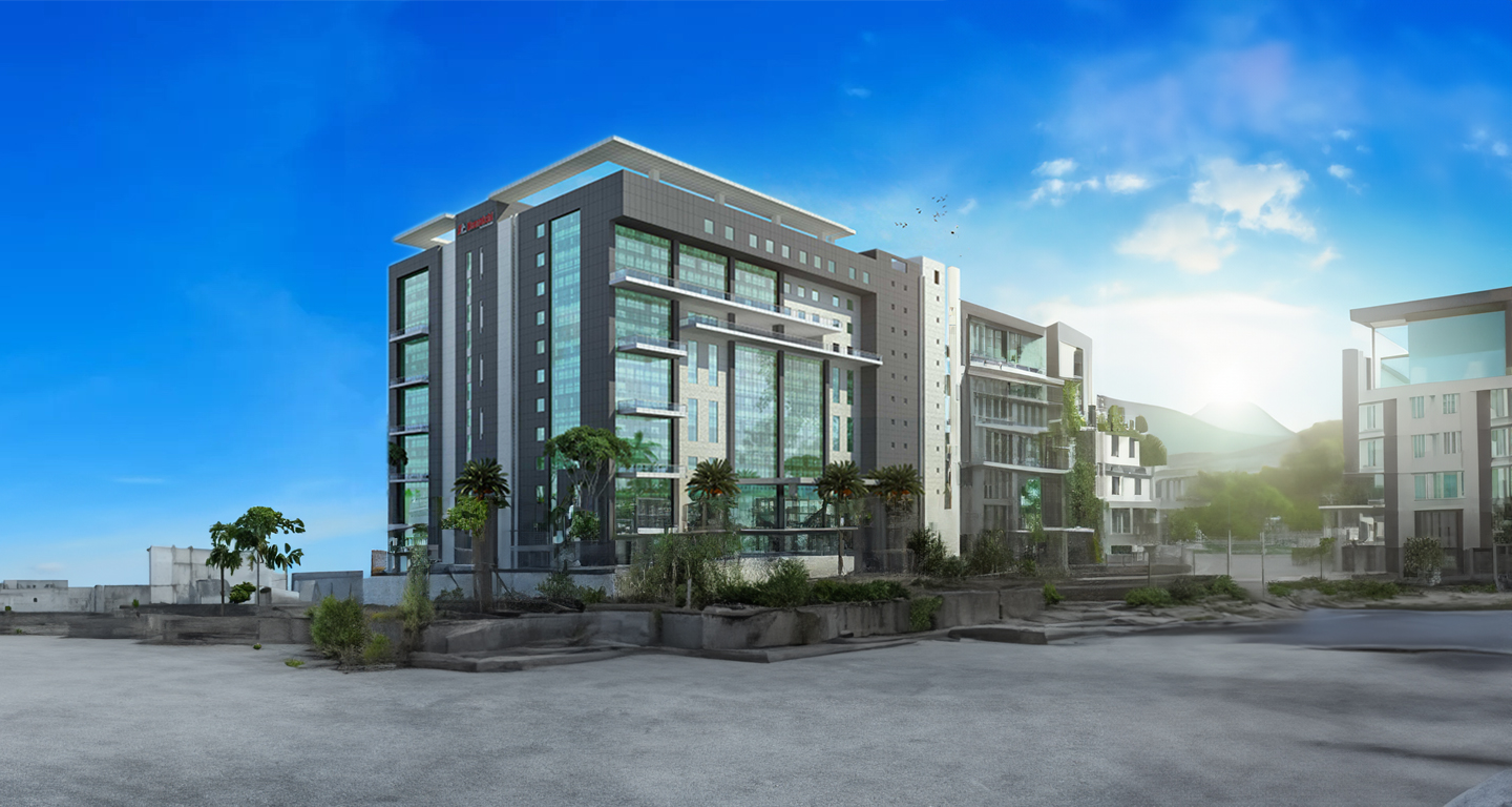 A multi-storied commercial tower home to Fortune 500 companies